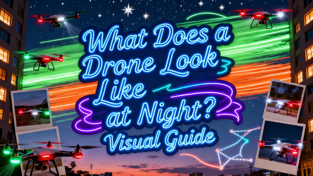 drone illuminated against night