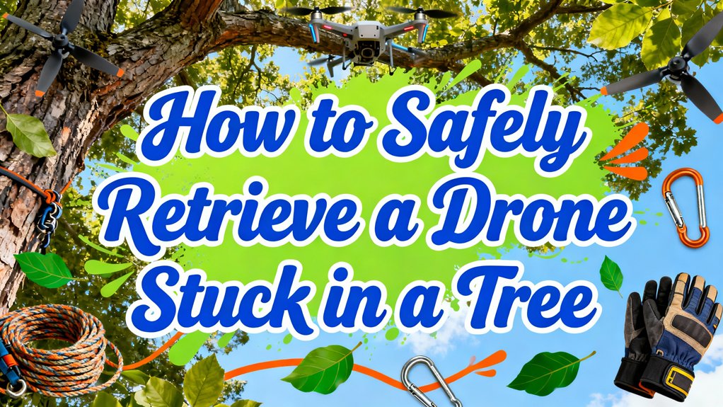retrieving drone from tree