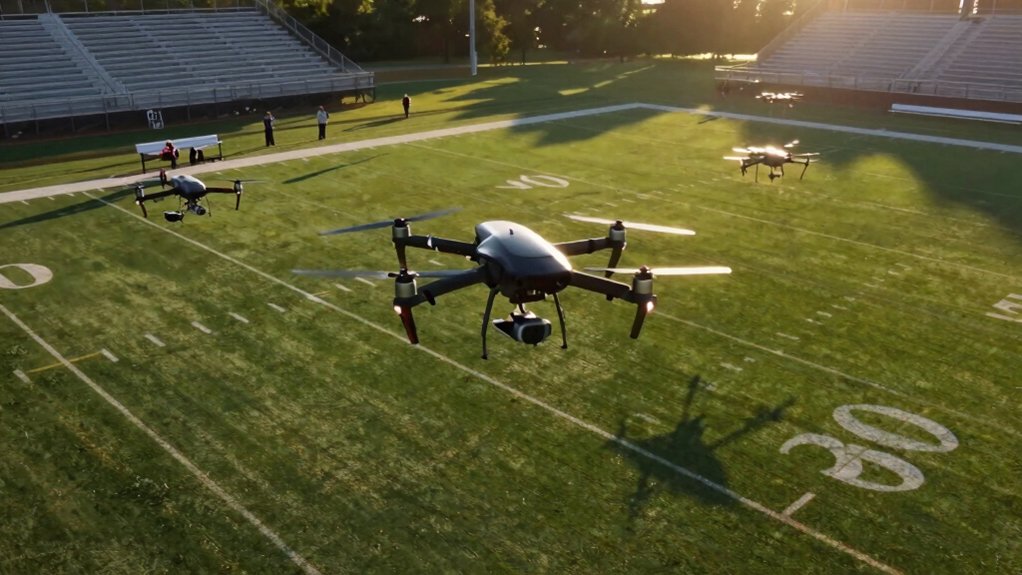 aerial filming football practice drones