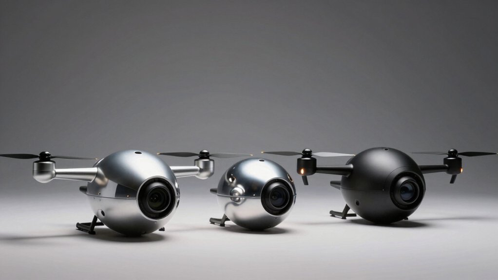 ball drones with camera fly straight