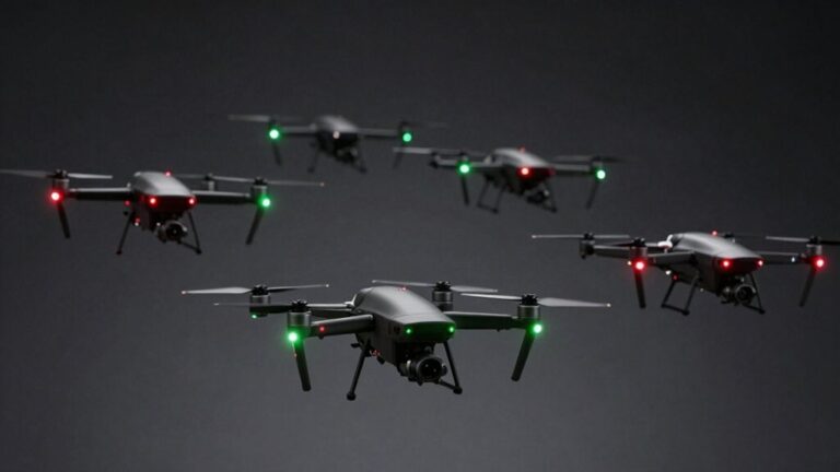 conspicuous drones with colorful lights