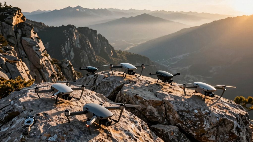 drones capturing epic hiking summit views