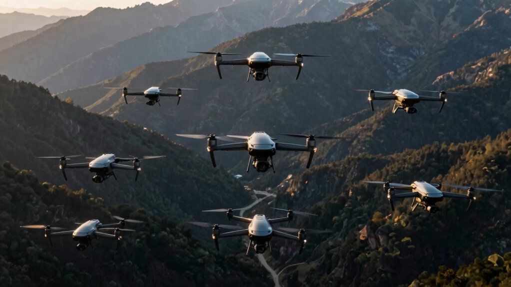 drones following adventurers effortlessly