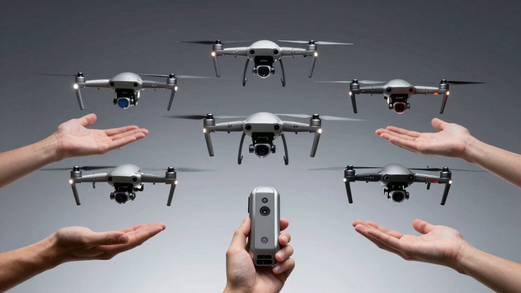 hand controlled drones respond to movements