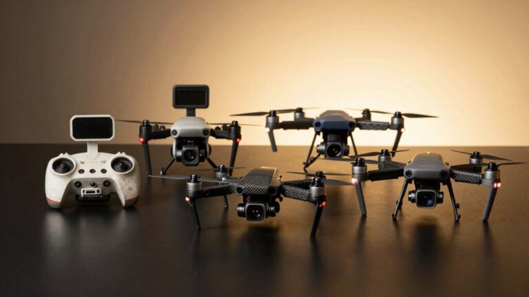 mini drone with camera flies
